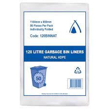 BIN LINER 120 Lt HDPE NATURAL 200  Ctn