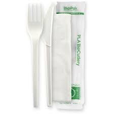 BIOPAK PLASTIC KNIFE/FORK/SPOON/NAP/S+P SET 250 CTN