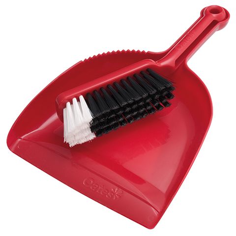 DUSTPAN & BRUSH SET  RED