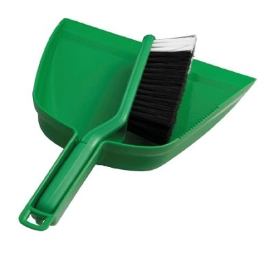 OATES DUSTPAN & BRUSH SET  GREEN