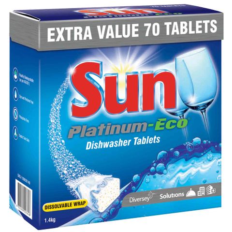 SUN PLATINUM ECO DISHWASHER TABLETS 70 PACK