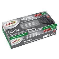 SABCO NITRILE GLOVES BLACK X-LARGE 100 PACK