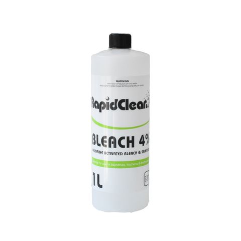 RAPIDCLEAN BLEACH 4% EMPTY 1LT BOTTLE NO CAP