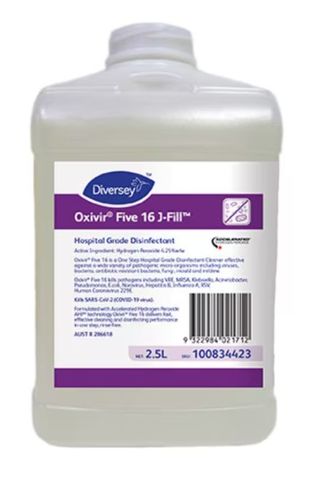 DIVERSEY OXIVIR FIVE 16 J-FILL HOSPITAL GRADE DISINFECTANT 2x2.5L