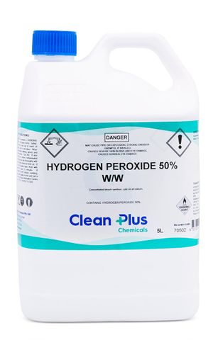 CLEAN PLUS HYDROGEN PEROXIDE 50% 5LT
