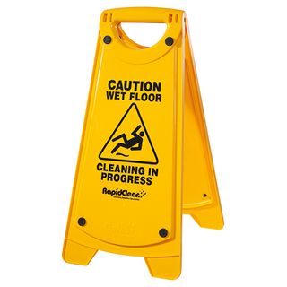 OATES RAPIDCLEAN A-FRAME CAUTION SAFETY WET FLOOR SIGN YELLOW