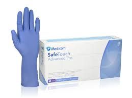 SAFETOUCH P/F LONG CUFF NITRILE MEDIUM