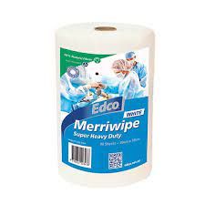 MERRIWIPE SUPER HEAVY DUTY CHUX ROLL WHITE CARTON OF 4