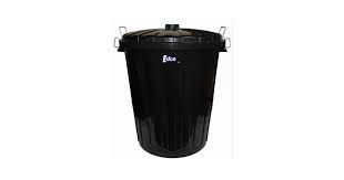 EDCO PLASTIC GARBAGE BIN & LID 55L BLACK