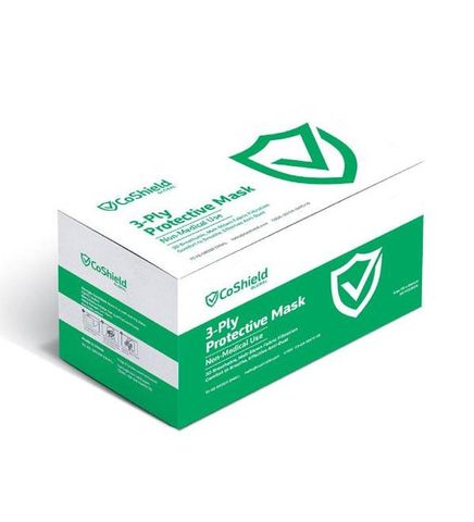 COSHIELD GREY 3 PLY EARLOOP FACE MASKS PACK OF 50