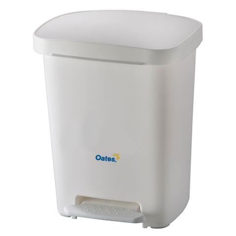 OATES 30L PEDAL BIN WHITE