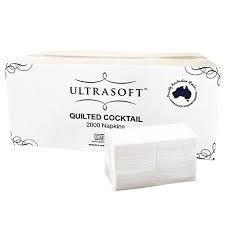 WHITE QUILTED COCKTAIL NAPKIN  ULTRASOFT