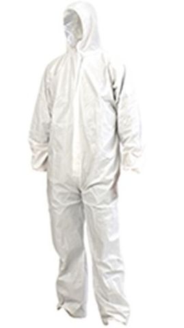 DISPOSABLE WHITE COVERALLS SIZE X-LARGE