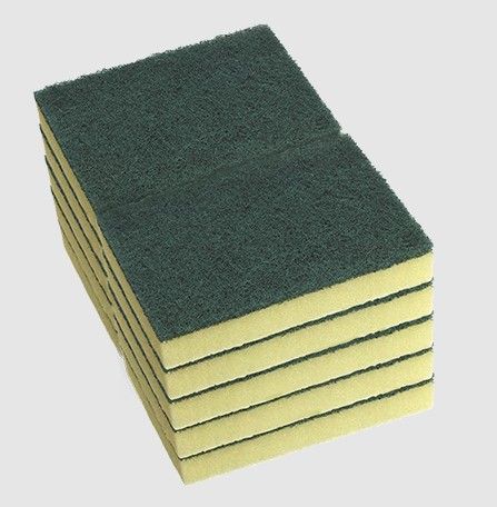 OATES DURACLEAN SPONGE SCOURER GREEN/YELLOW 10 PACK