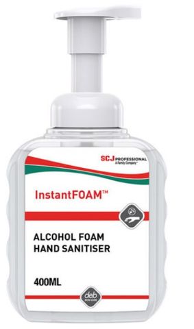 DEB INSTANTFOAM HAND SANITISER PUMP BOTTLE 400ml - BOX OF 6