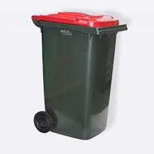 240 Lt WHEELIE BIN STD DARK GREEN RED LI