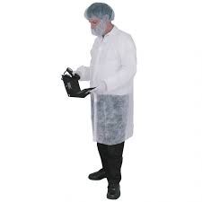 LAB COAT PP WHITE W/OUT POCKETS 50 PER CARTON