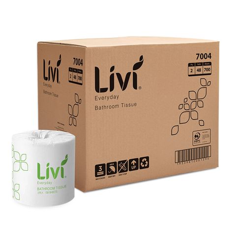 LIVI TOILET TISSUE 2 PLY 700 SHEET 48 ROLLS PER CARTON