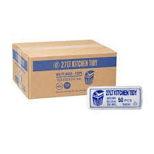 WHITE 27LT BIN LINER ROLLS 1000 PER CARTON