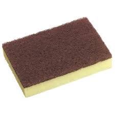 HEAVY DUTY MAROON SCOUR SPONGE 15X10CM