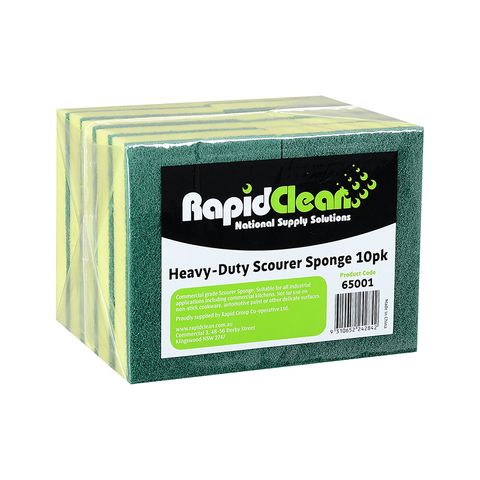 RAPIDCLEAN SCOURER/SPONGE GREEN/YELLOW