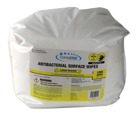 ANTIBACTERIAL SURFACE WIPES 1200 PER ROLL BOX OF 2