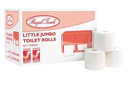 ROYALTOUCH 2 PLY LITTLE JUMBO TOILET ROLL 120M x 18