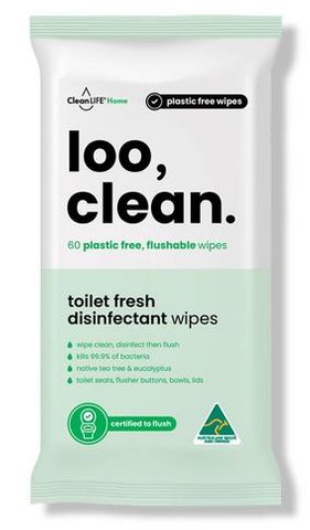 CLEANLIFE LOO CLEAN TOILET WIPES PACK OF 60