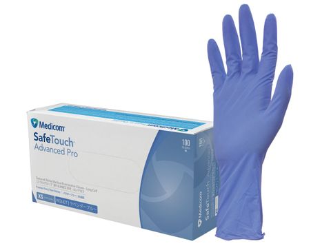 MEDICOM NITRILE LONG CUFF GLOVES SMALL PACK OF 100
