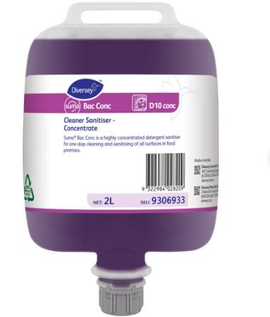 DIVERSEY SUMA BAC CONC D10 SANITISER  3 x 2L