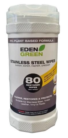 INTERCLEAN STAINLESS STEEL WIPES 80 PER TUB