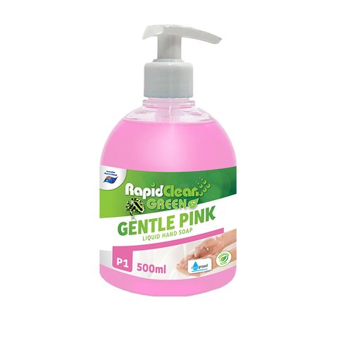 RAPIDCLEAN GENTLE PINK LIQUID HAND SOAP 500ML PUMP BOTTLE