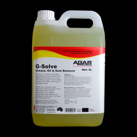 AGAR G-SOLVE GREASE, OIL & GUM REMOVER 5 Lt