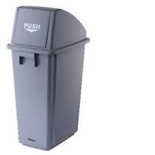 OATES 58L SLIMLINE FLIP BIN GREY