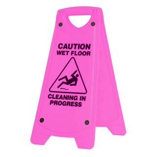 OATES A-FRAME CAUTION SAFETY WET FLOOR SIGN PINK