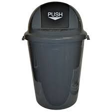 EDCO PLASTIC BULLET BIN  & LID 60Lt GREY