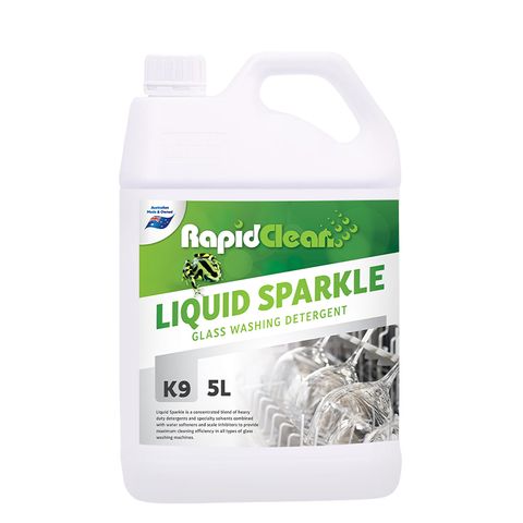 RAPIDCLEAN LIQUID SPARKLE GLASS WASHING DETERGENT 5LT