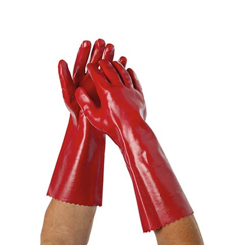 OATES R33 LIQUID RESISTANT LONG GLOVES RED 400MM