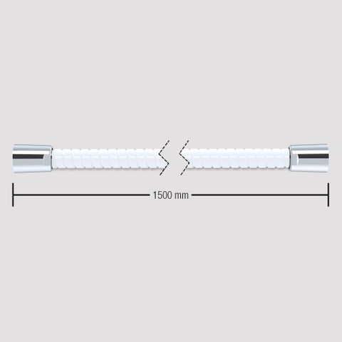 1500mm Softflex Spiral PVC Hose - White/Chrome