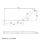 Linear Toilet Rail PS 870x700mm - LH