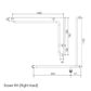 HS Shower Rail PS 760x1000x1100mm - RH