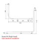 CF Corner Toilet Rail PS 1110x1030x600mm - RH