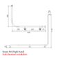 HS Corner Toilet Rail PS 1110x1030x600mm - RH