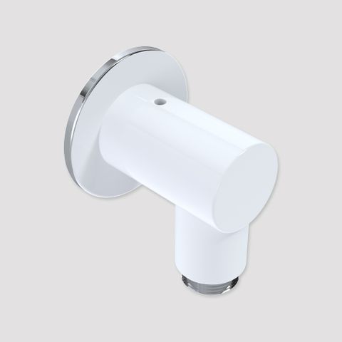 55mm Wall Outlet Elbow White/Chrome - 12L