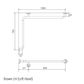 CF Corner Rail BS 760x1000mm - LH