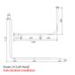 CF Corner Toilet Rail BS 1110x1030x600mm - LH