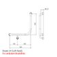 HS Toilet Rail SS 450x450mm - LH (Ambulant)