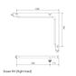 HS Corner Rail MB 760x1000mm - RH