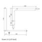 HS Shower Rail BS 760x1000x1100mm - LH