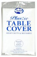 Plastic Round Table Cover White (12)